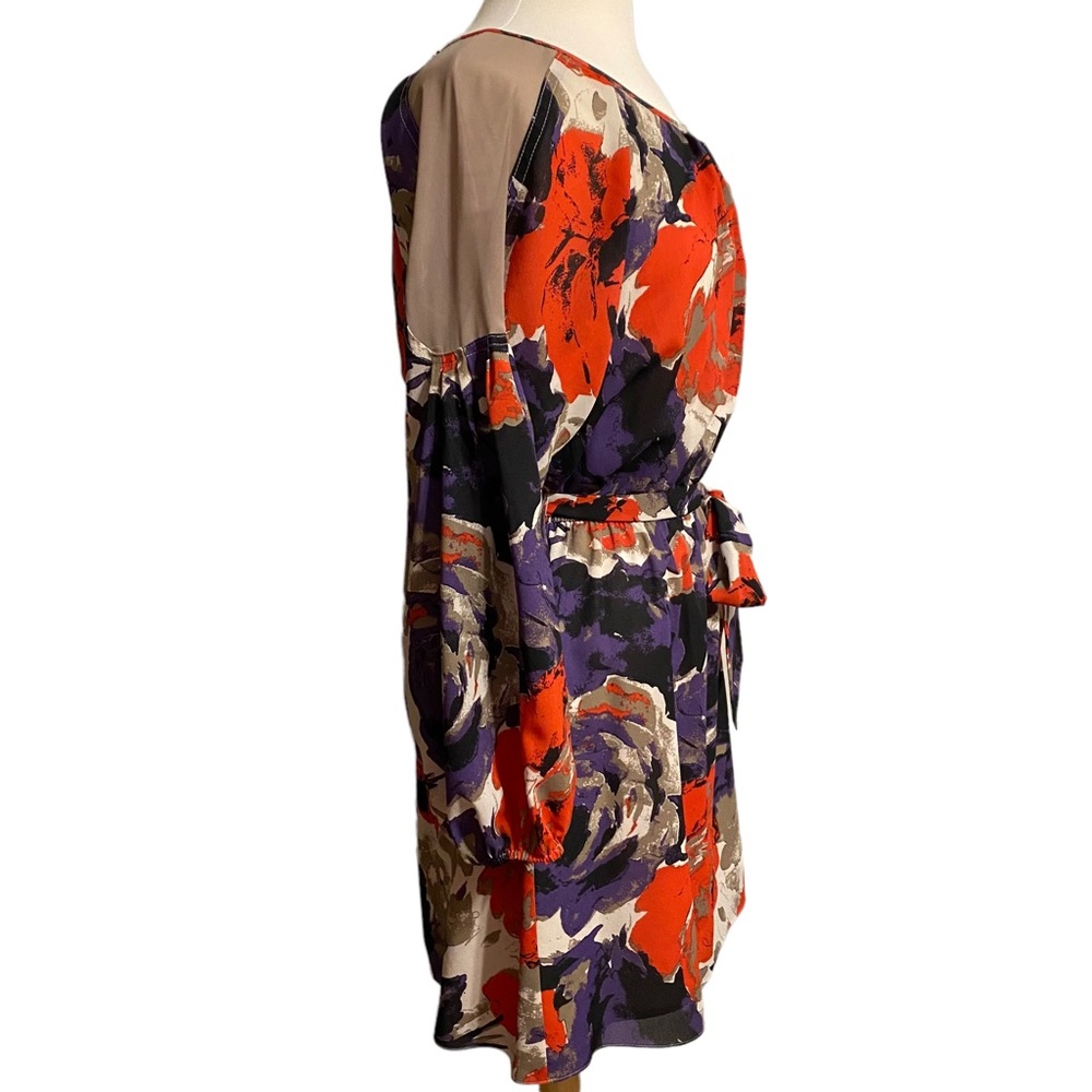 Nine West long sleeve floral tie waist dress - Picture 3 of 6